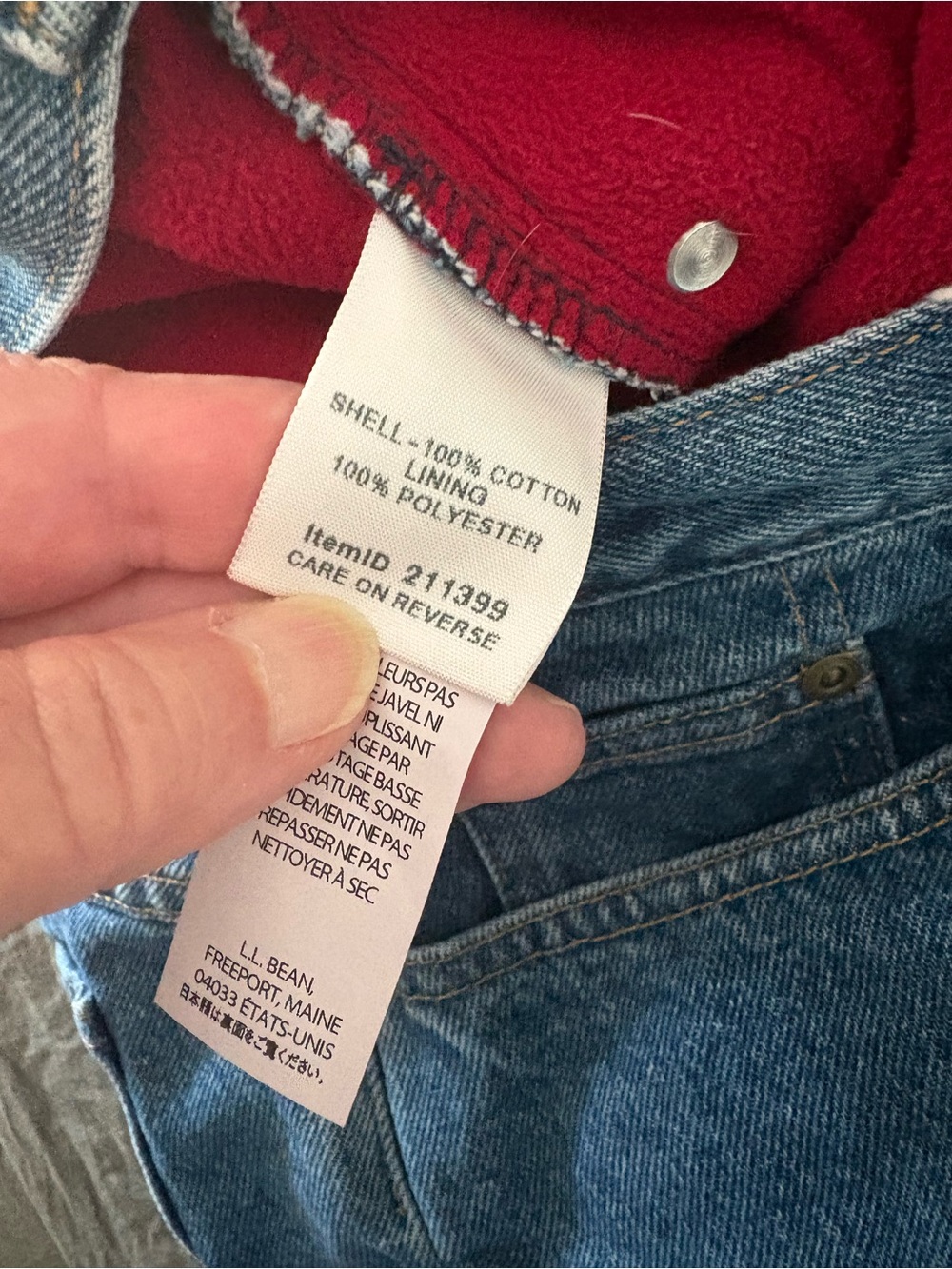 L. L. Bean High-Rise Original Fit Relaxed Leg Fleece-Lined Jeans. Size 16. - Picture 11 of 11